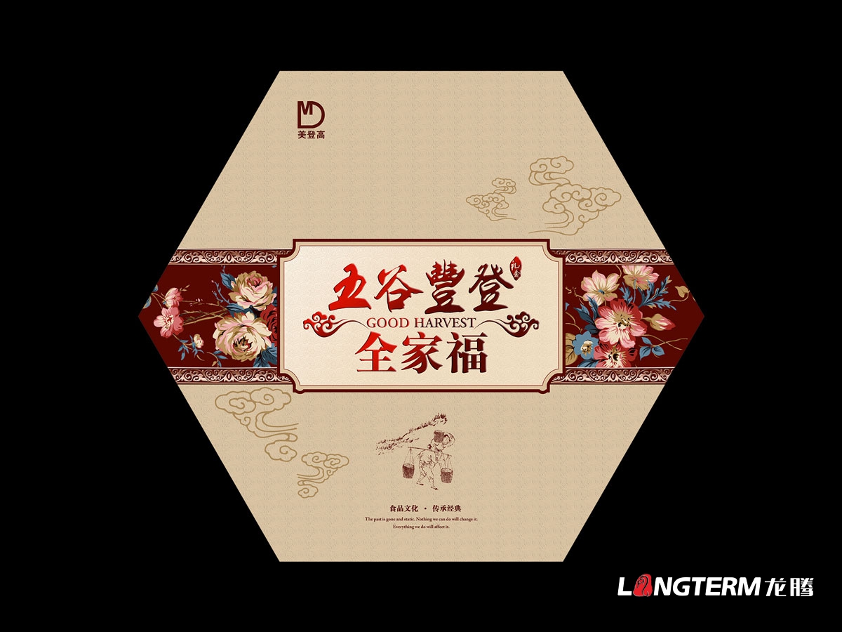 美來(lái)登食品大禮包包裝設計|合家歡全家福五谷雜糧食品大禮包禮盒包裝設計效果圖