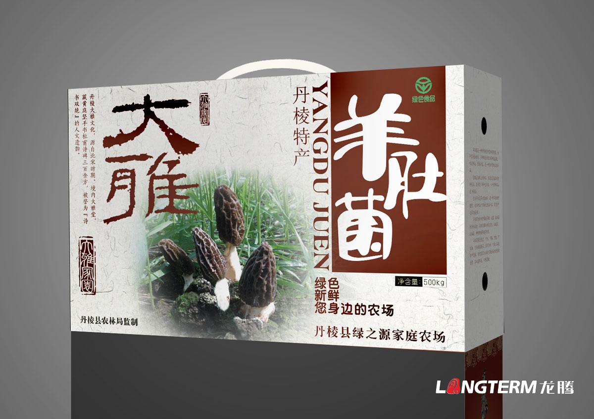 丹棱大雅羊肚菌包裝設計|養生保健品山珍菌類(lèi)包裝禮盒設計效果圖|丹棱特色產(chǎn)品菌類(lèi)包裝
