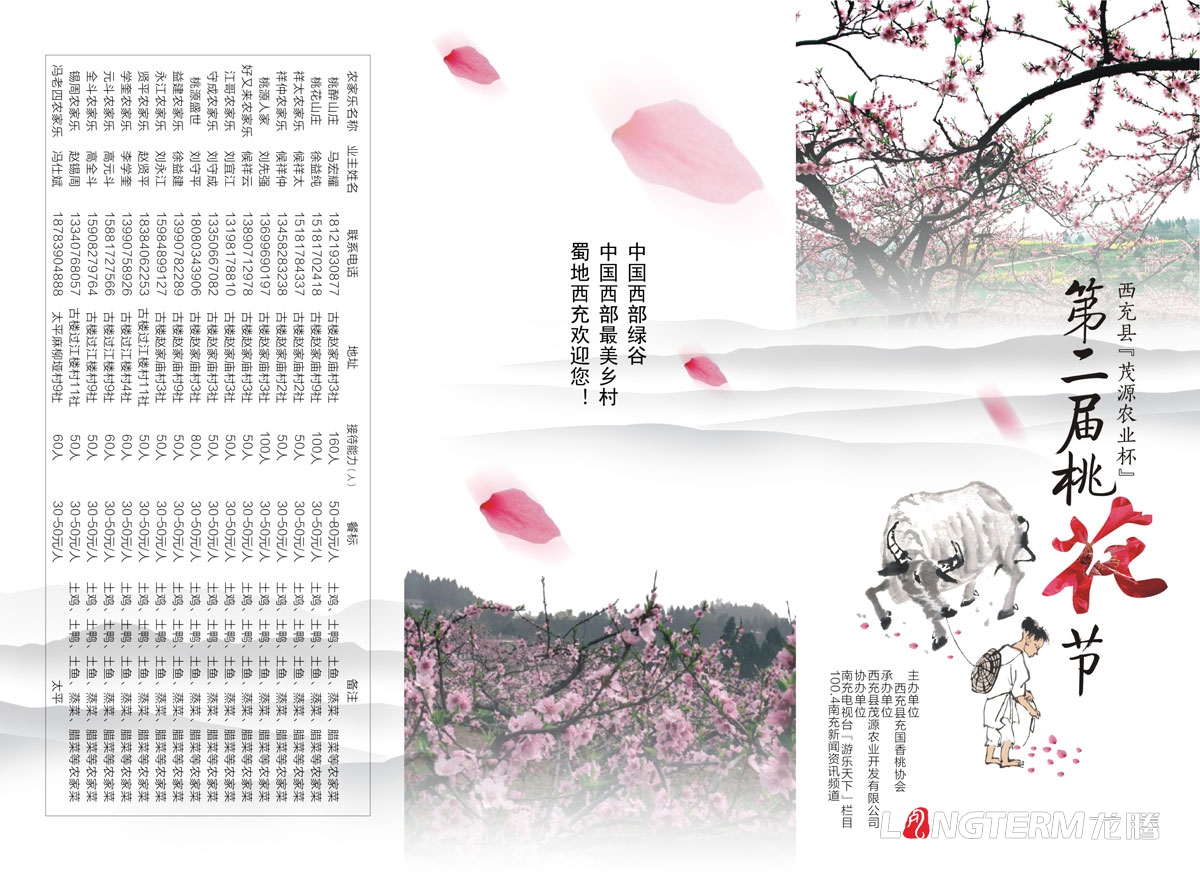 西充桃花節旅游宣傳折頁(yè)DM單設計|西充縣旅游節活動(dòng)宣傳物料設計|西充縣DM單折頁(yè)廣告宣傳單設計