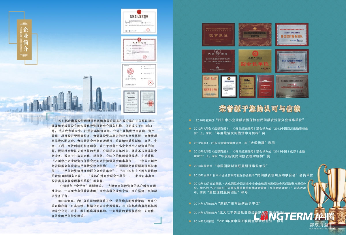 成都都成海盈投資理財公司宣傳設計|金融理財信息咨詢(xún)有限公司DM單產(chǎn)品宣傳手冊設計效果圖