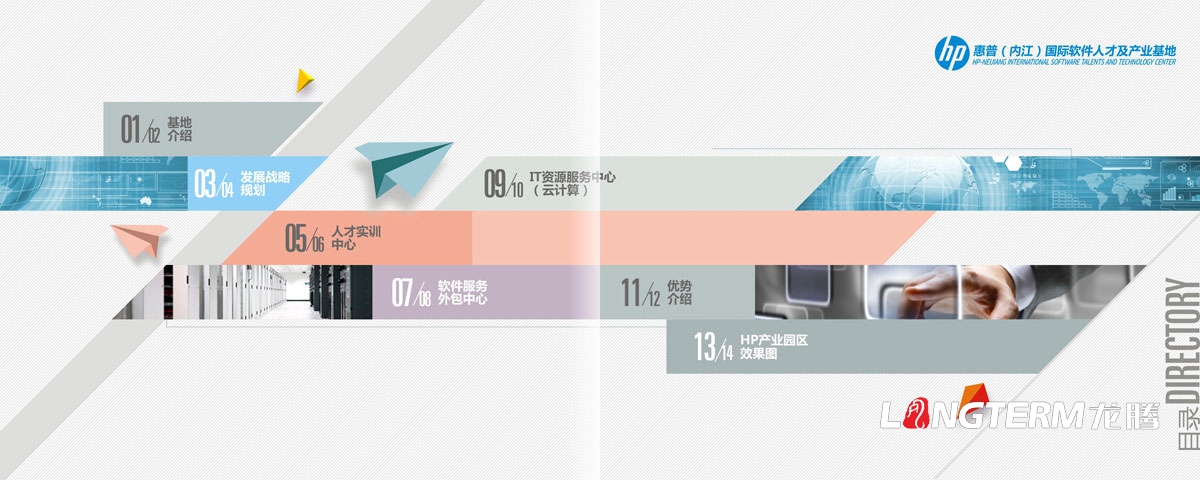 惠普（內江）國際軟件人才及產(chǎn)業(yè)基地宣傳冊設計|惠普國際IT科技信息技術(shù)集團宣傳畫(huà)冊設計效果圖