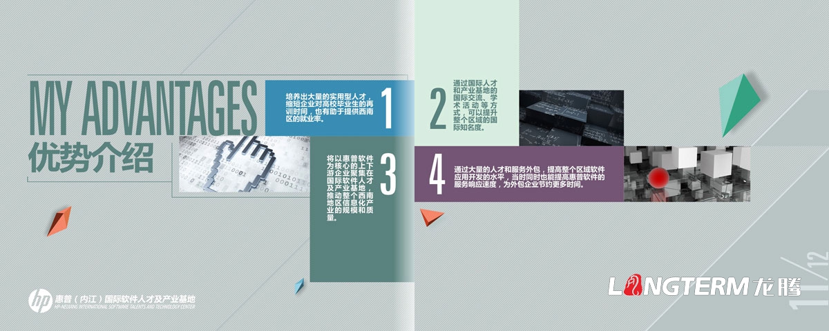 惠普（內江）國際軟件人才及產(chǎn)業(yè)基地宣傳冊設計|惠普國際IT科技信息技術(shù)集團宣傳畫(huà)冊設計效果圖