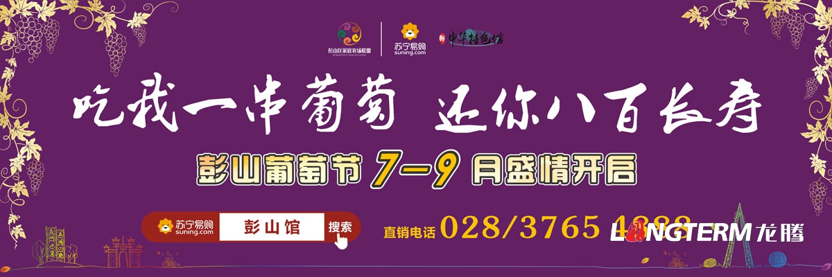 眉山市彭山區葡萄節活動(dòng)宣傳設計|活動(dòng)主畫(huà)面物料廣告手提袋DM單道旗戶(hù)外大牌簽到板指示牌背景板展板設計