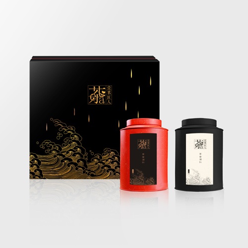飲品包裝設計-心一茶園茶葉包裝設計|黑茶紅茶綠茶產(chǎn)品包裝設計效果圖|茶葉精裝禮盒手提袋設計|抽拉式天地蓋立拉式