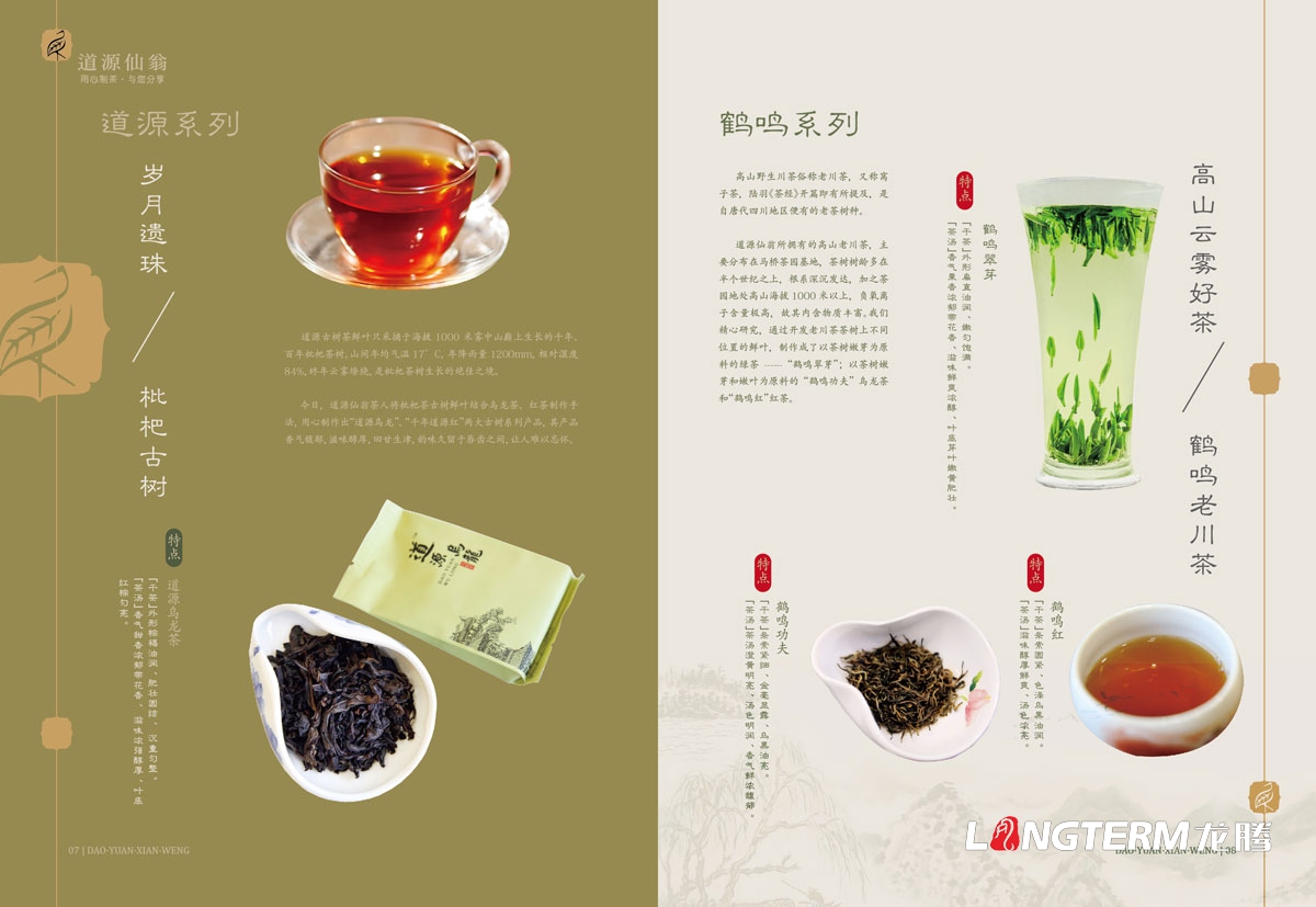 成都道源仙翁茶業(yè)有限公司茶葉宣傳設計_大邑縣茶葉產(chǎn)品宣傳手冊設計公司_茶葉公司企業(yè)形象宣傳畫(huà)冊設計