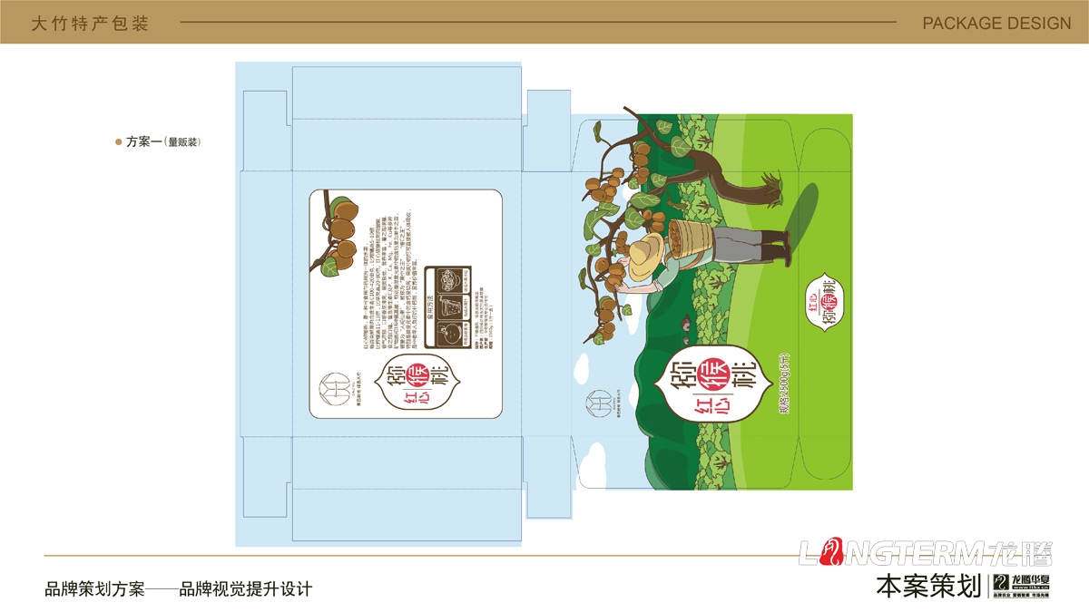 大竹特產(chǎn)紅心獼猴桃水果包裝設計_農產(chǎn)品快遞盒包裝箱設計公司